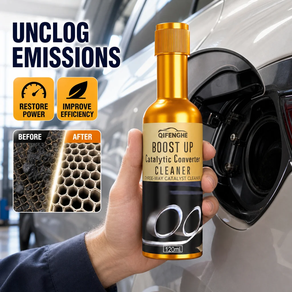 Catalytic Converter Cleaner 120ml Three Way Catalyst Fuel Additive Exhaust Carbon Deposit Remover Restore Efficiency Performance