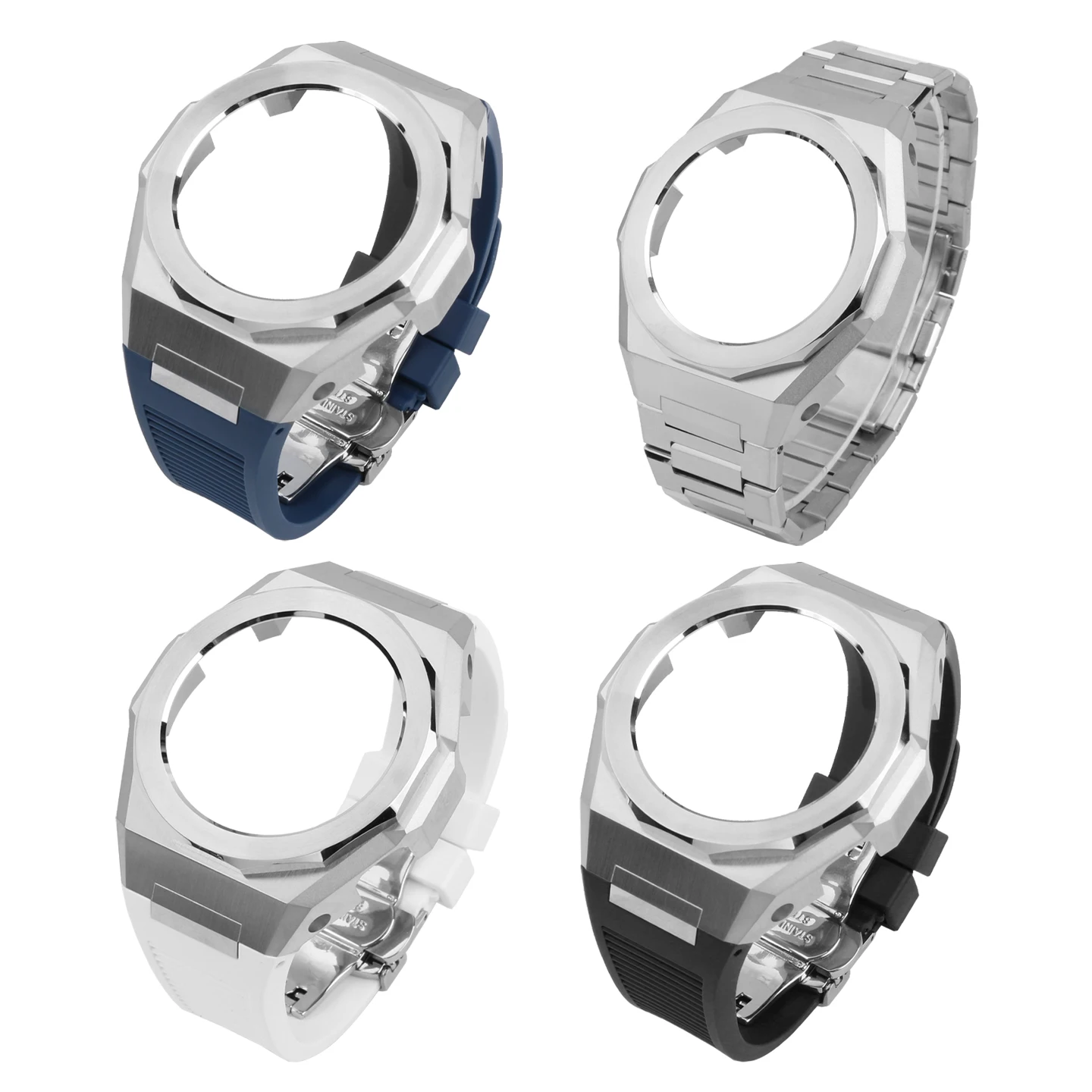 حافظة وحزام GA110 · حافظة ساعة عصرية لمجموعة تعديل GA110/100 حزام من الفولاذ المقاوم للصدأ حزام مطاطي فلوري حافظة معدنية مع أدوات