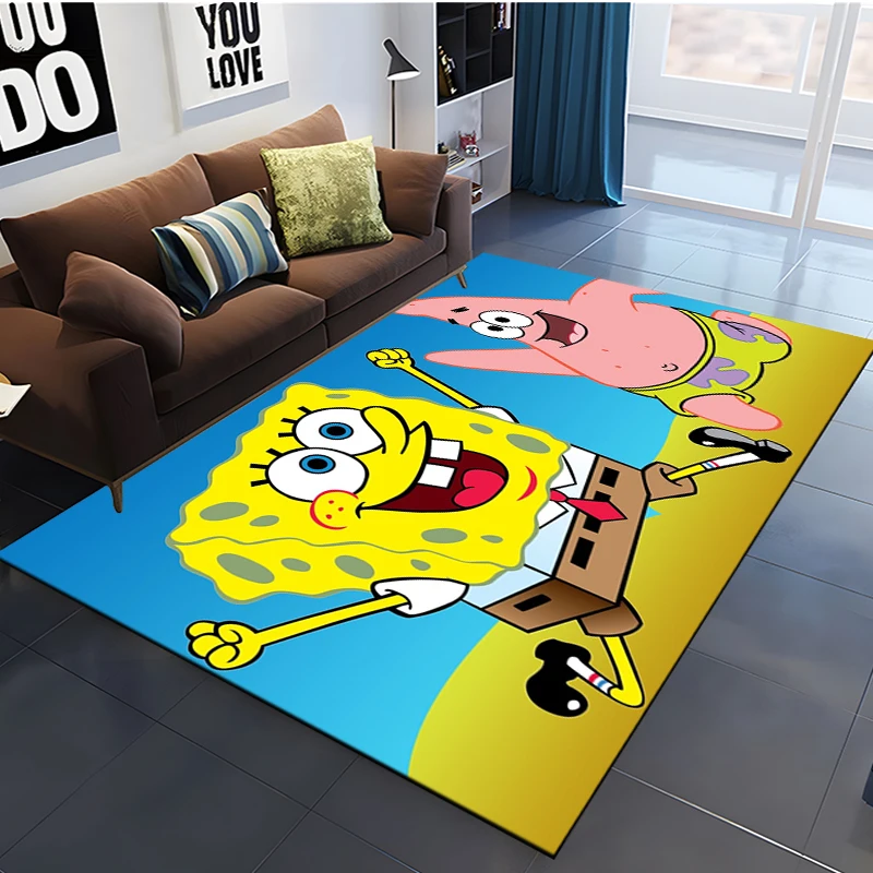 Alfombra de Bob Esponja de dibujos animados, Felpudo de área grande para el hogar, sala de estar, dormitorio de niños, sofá, Decoración, regalo