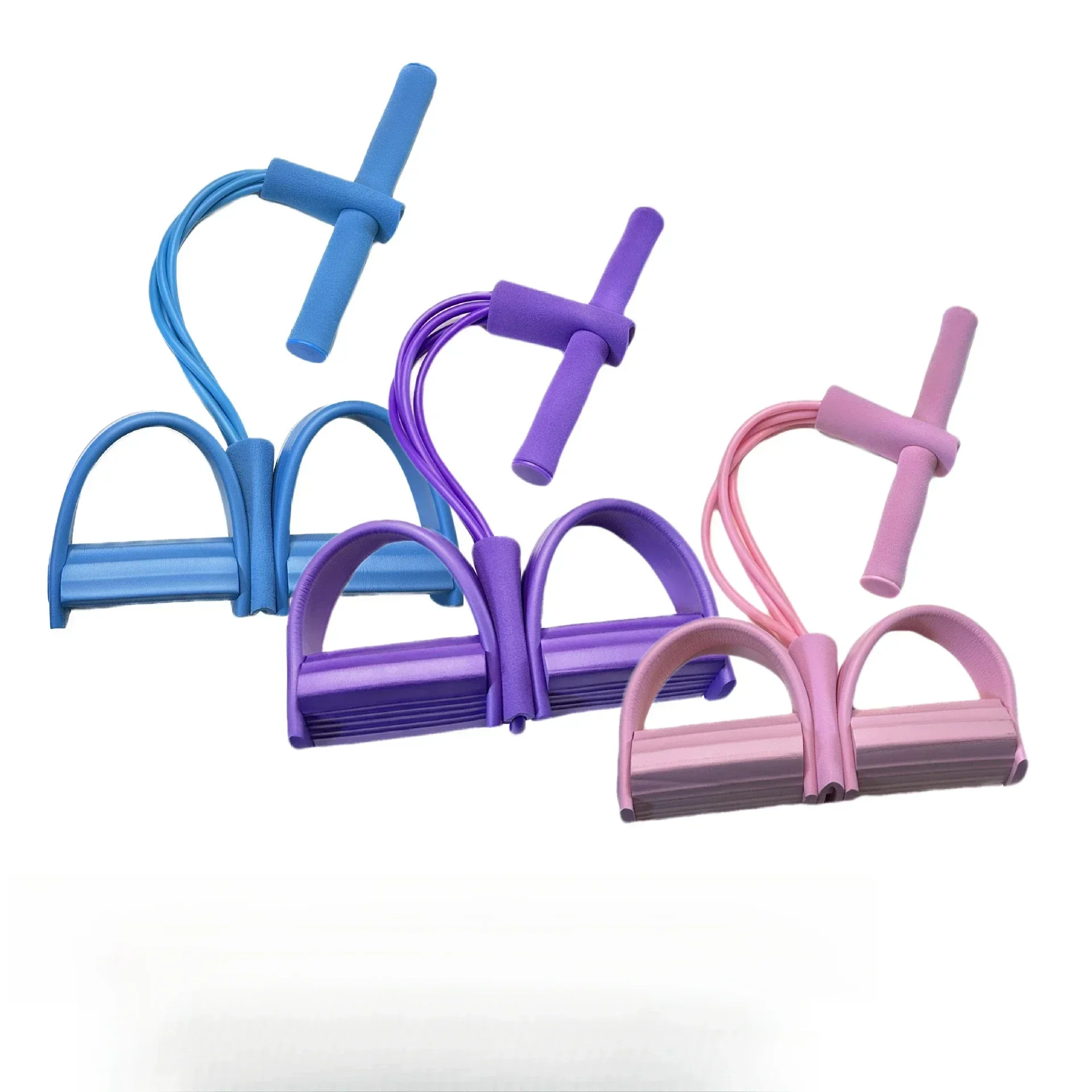 4-Röhren-Pedalspanner, multifunktionales Haushalts-Fitnessgerät, Yoga, Bauchstärkung, elastisches Band, Spannseil