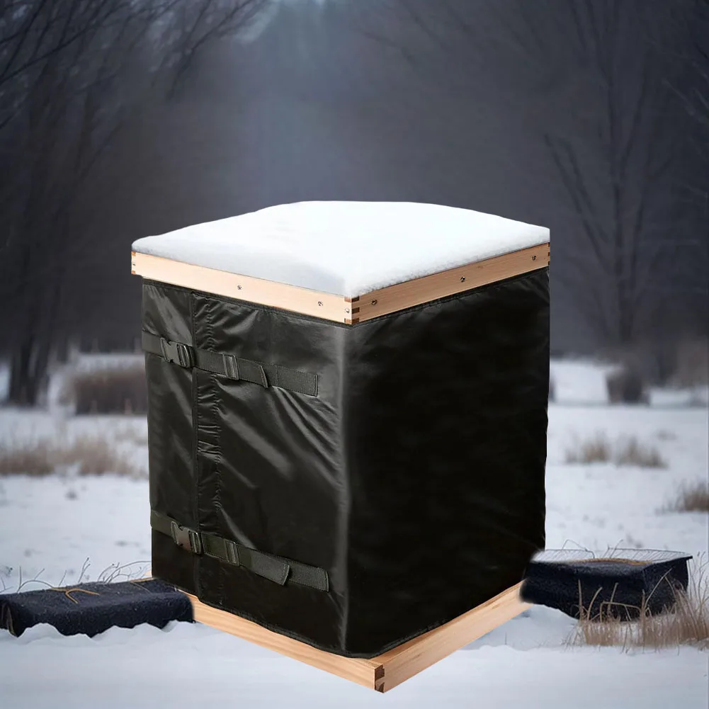 

Waterproof Winter Beehive Cover with Adjustable Fit Insulation for Outdoor Bee Box Protection 600D Oxford Cloth Pearl Cotton