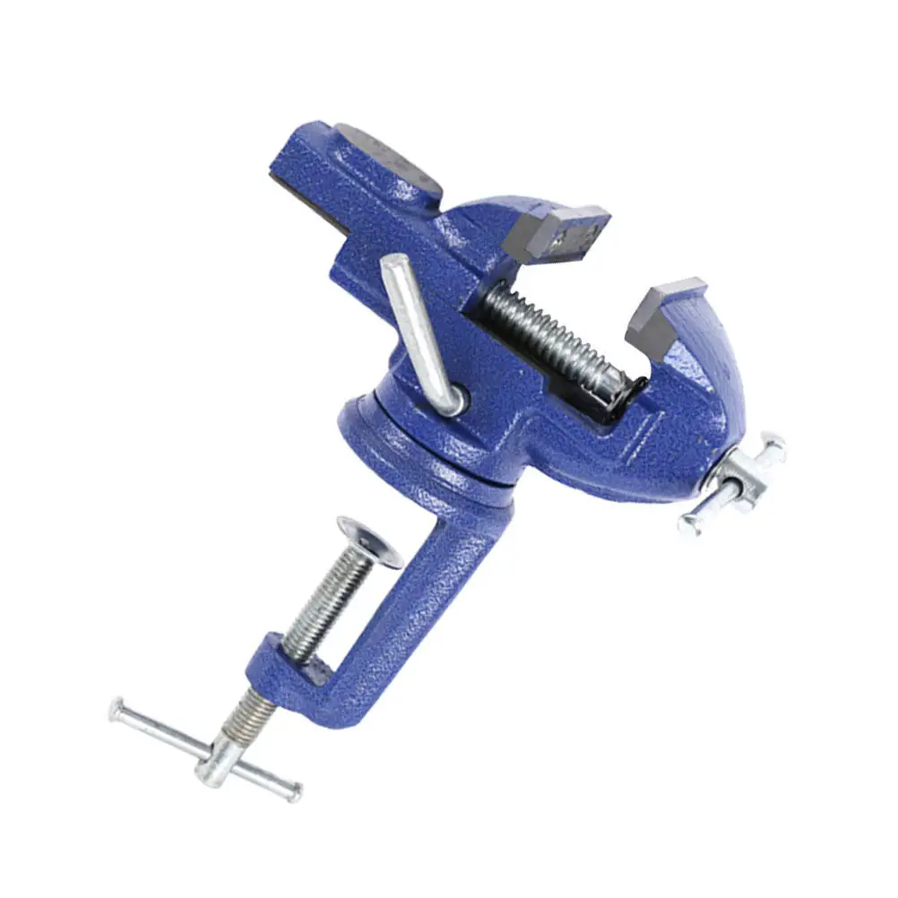 1Pcs Rotating Table Vise Premium Cast Iron Steel Bench Clamp Mini Portable 360 Degree Swivel Multi-Function Clamp-on Small