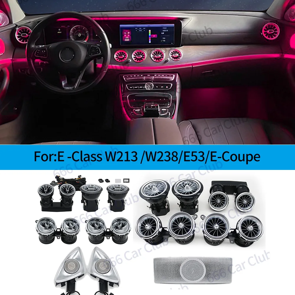 64 Colours LED Air Vents 3D/4D Speaker For Mercedes Benz W213 E-Class E-Coupe E43 E53 E250 Interior Ambient Ligh Decorative Lamp