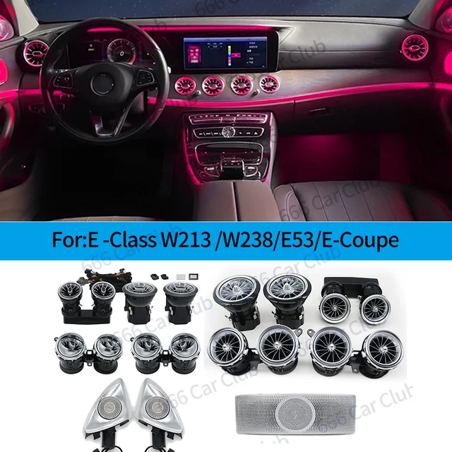 64 kolory LED Air Vents 3D/4D Speaker dla Mercedes Benz W213 E-Class E-Coupe E43 E53 E250 Wewnętrzna lampa dekoracyjna Ambient Ligh