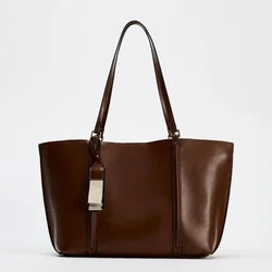 Large Capacity Tote Bag Luxury Designer Women Shoulder Bag PU Leather Bucket Bags for Women Handbags and Purses New 2025 Shopper