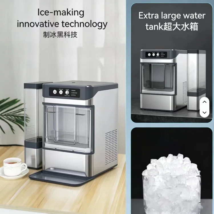 Automatic Home Ice Maker 220V One Button Start Auto-cleaning 1.3L Ice Storage Capacity Nugget Ice Energy Saving