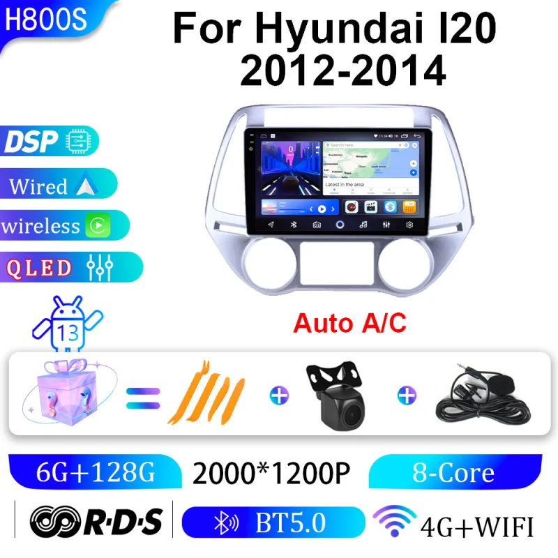 

For Hyundai I20 12-14 Car Intelligent Systems Android Car Player GPS WIFI Carplay 4G Car Radio Navigation Stereo Car Electronic