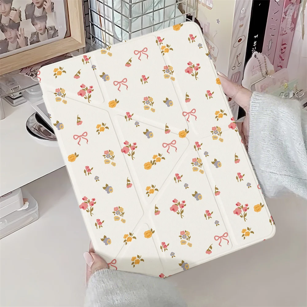 Custodia floreale per iPad Air 11 13 Air 5 4 del 2025 Custodia iPad 10a generazione 11a A16 9a Mini 6 7 Pro 11 10,9 pollici 12,9 13 M2 M3 M4 M5