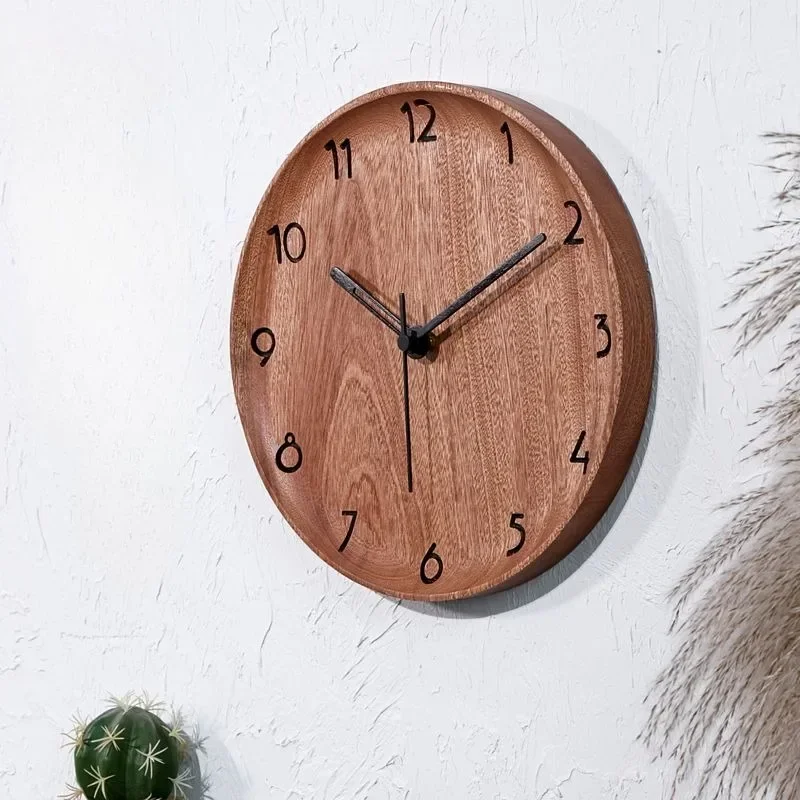 

Solid Wood Simple Modern Wall Clock Luxury Creative Nordic Elegant Room Ornaments Kitchen Wall Clock Noiseless Home Decorations