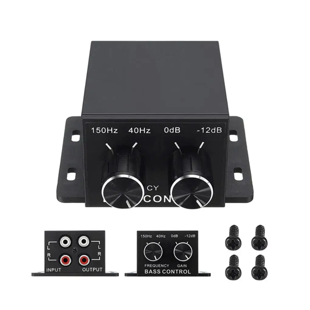 Auto Power Amplifier Compact Adjustable Bass Subwoofer Equalizer Universal Crossover Controller for Car Accessories