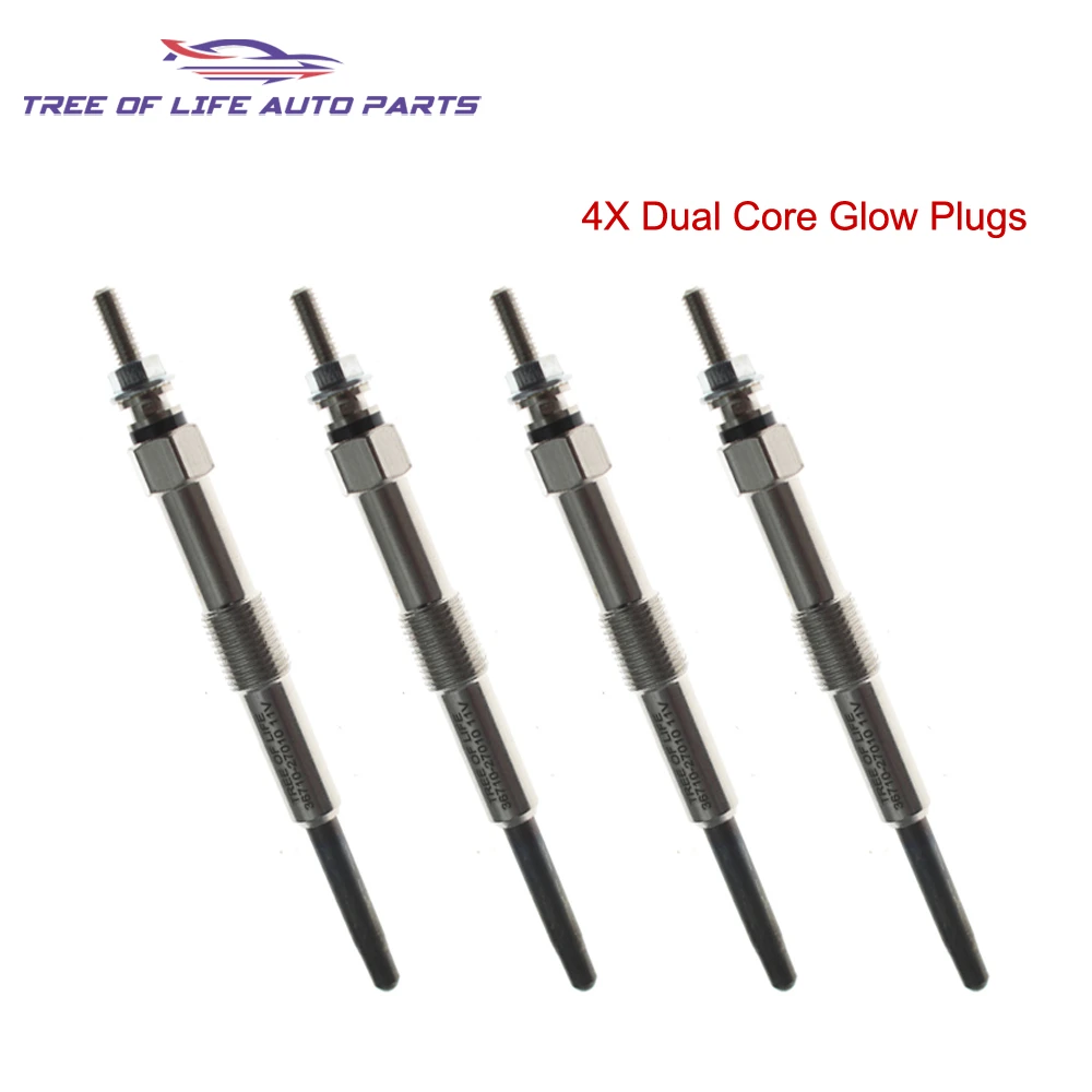 4X New Glow Plugs 11V For Hyundai i30 Tucson Sonata V Trajet Elantra III Santa Fe I 2.0 CRDi 2000-2014 3671027010 36710-27000