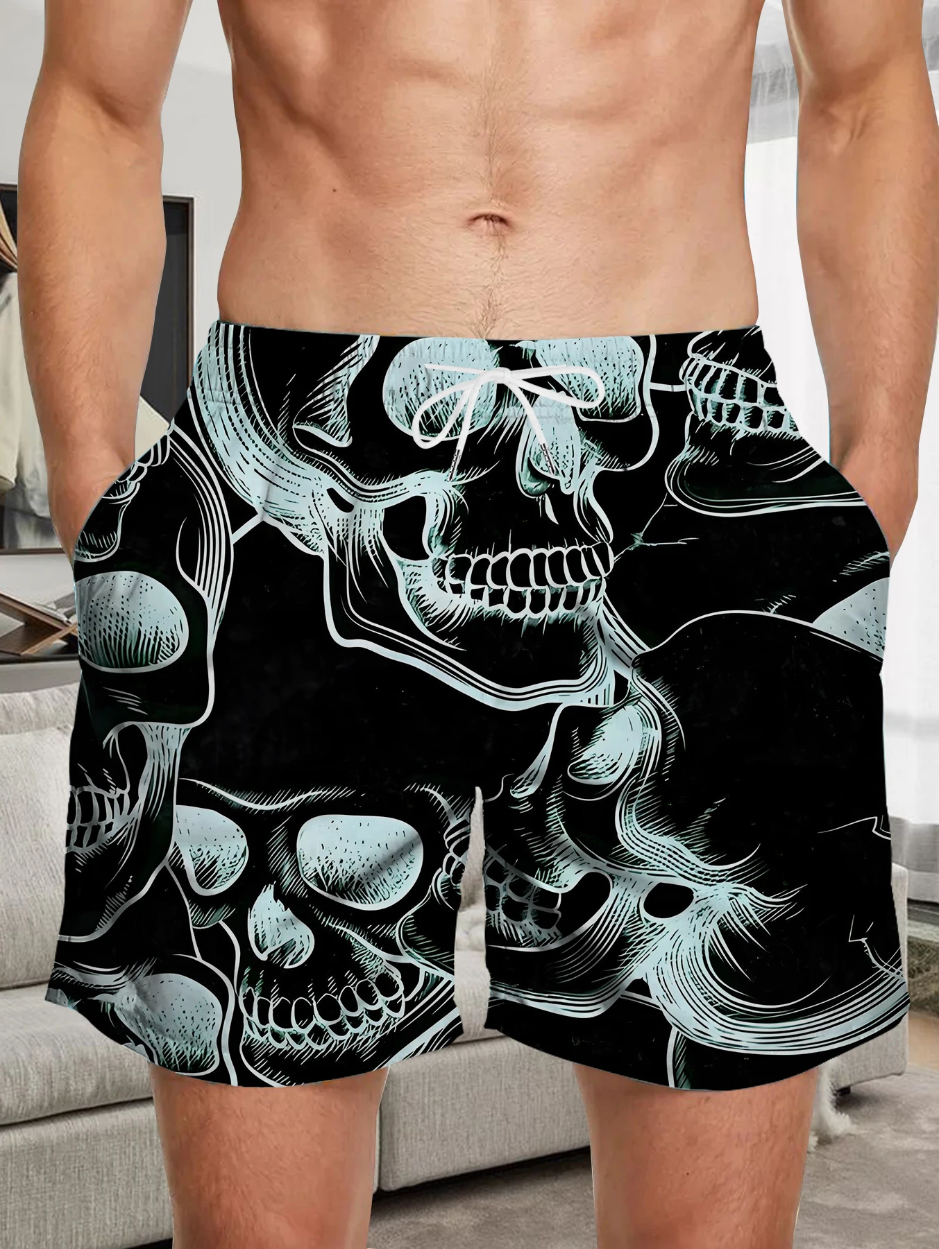 

Fashion Digital Full Print Beach Pants Men Lightweight Quick Dry Casual Shorts