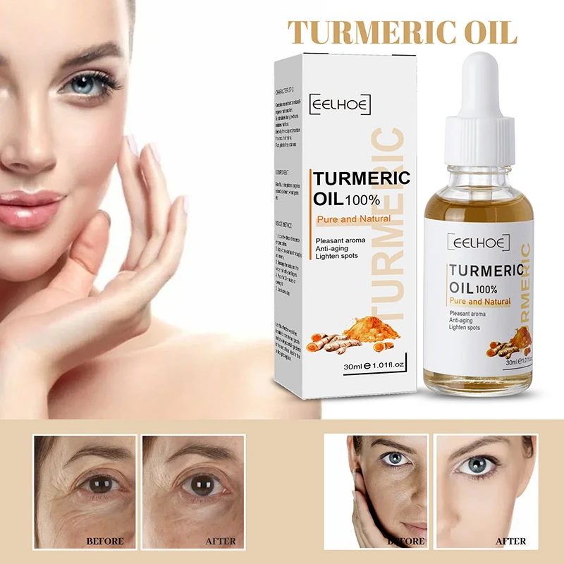 

Remove Dark Spots Turmeric Essential Oil Anti Wrinkle Face Serum Therapeutic Acne Shrink Pores Whitening Moisturizing Skin Care