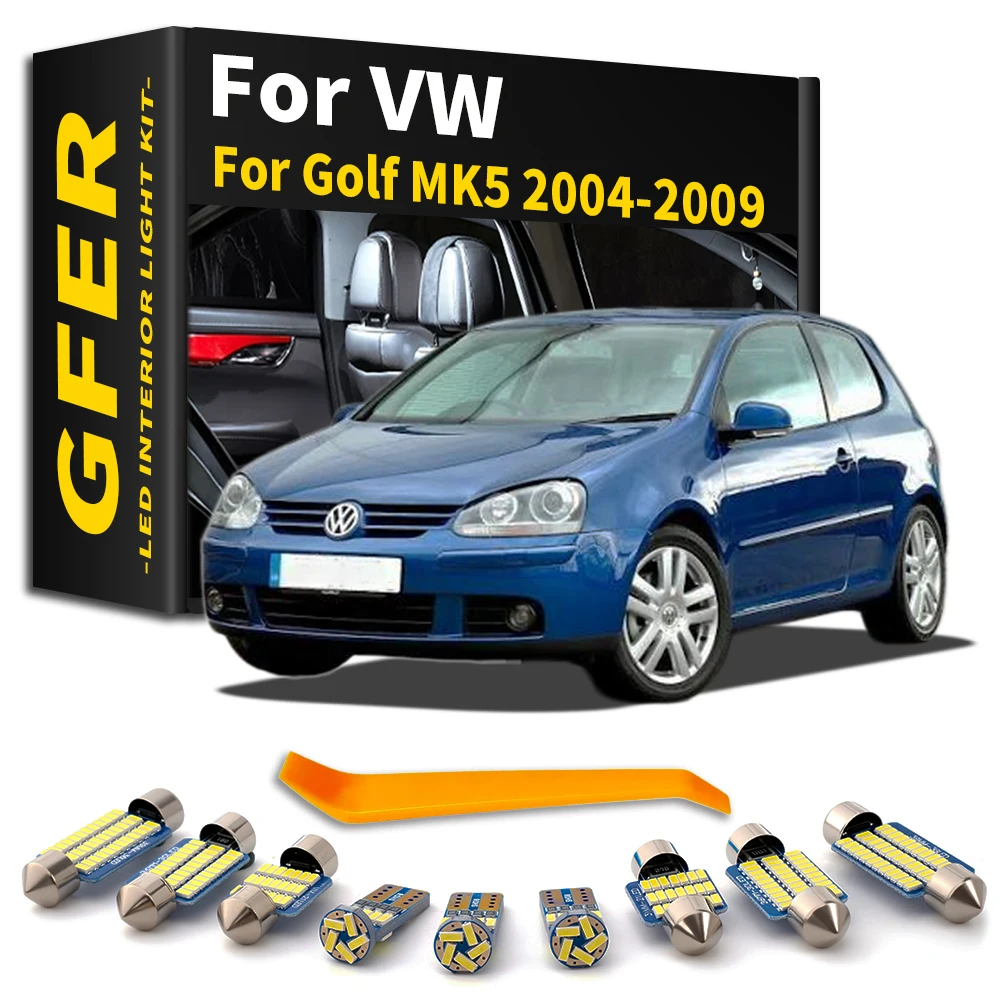 14Pcs For VW Volkswagen Golf MK5 5 V GTI 2004 2005 2006 2007 2008 2009 Complete Accessories LED Interior Dome Foot Plate Light