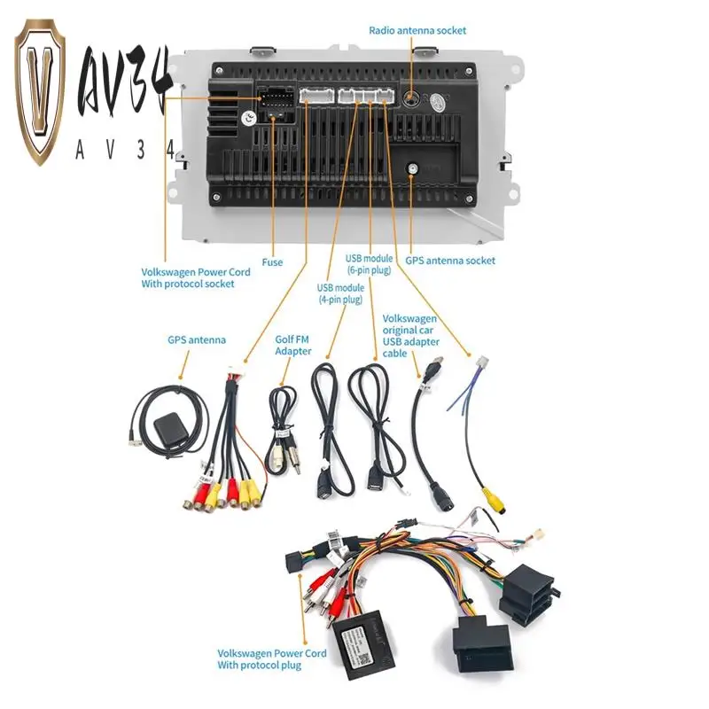 

AV34-Android Multimedia Player 2Din 9Inch Car Radio For VW Golf 5 6 Passat B6 Jetta MK5 MK6 Support Carplay Android Auto