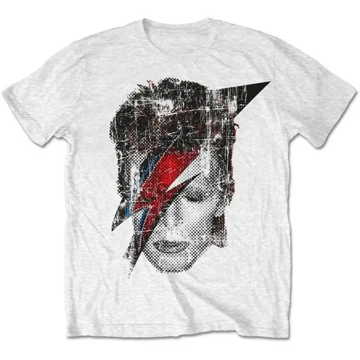 Rock Tee David Bowie Aladdin Sane Lightning T-Shirt Who Love Glam Rock Art & Iconic Lightning Face Des Fans Gift Unisex Top