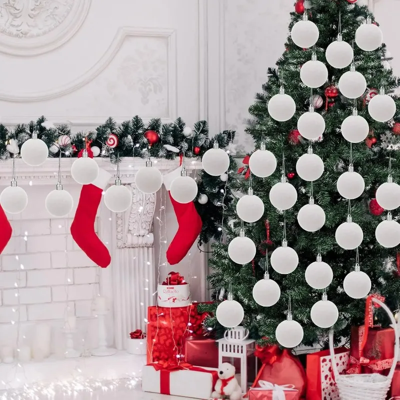 24/1x يتدفقون عيد الميلاد الكرة شجرة عيد الميلاد المخملية كرات نافيداد مهرجان المنزل لتقوم بها بنفسك الطرف الديكور معلقة الحلي المعلقات