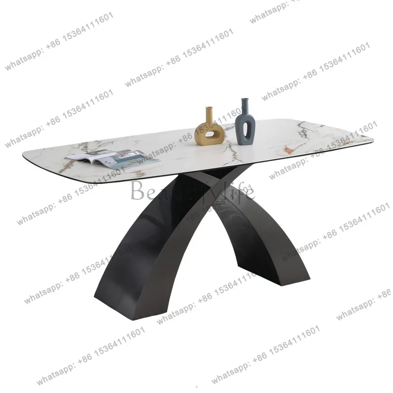 

Italian light luxury dining table Pandora rock slab dining table household composite tempered