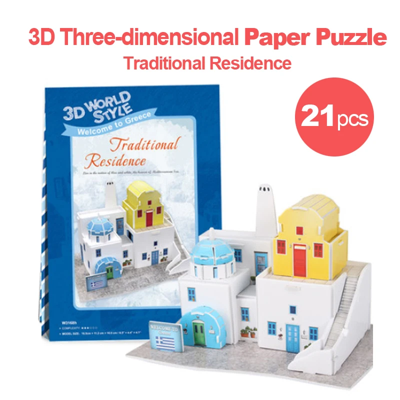 

Diy 3d Diorama Puzzle World Style Tour Famous Building Paper Puzzle Toy Handmade Kids Educational Toy Model t48