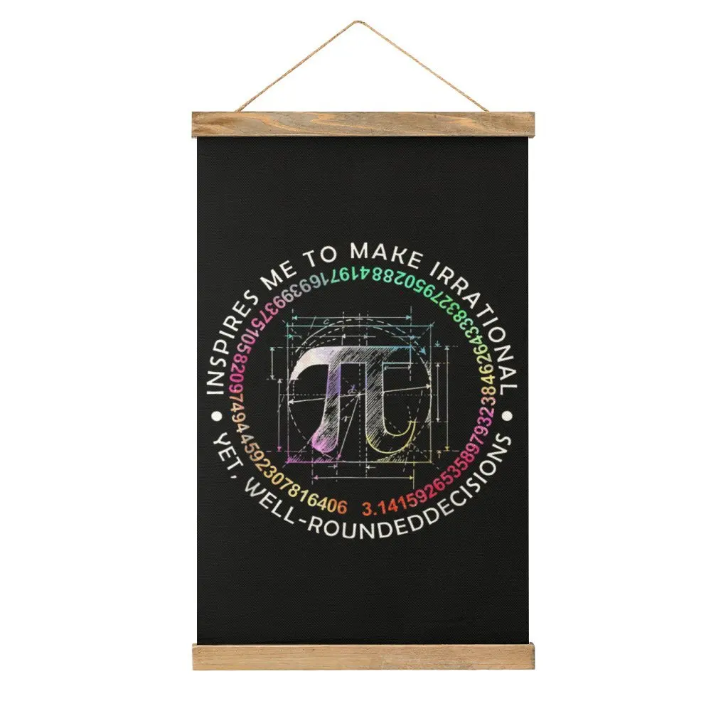 Hot Sale Inspire Pi 314 Math Teacher Pi National Day Canvas Hanging Picture Wall Decoration Funny Novelty Kitchen   Painting Sty