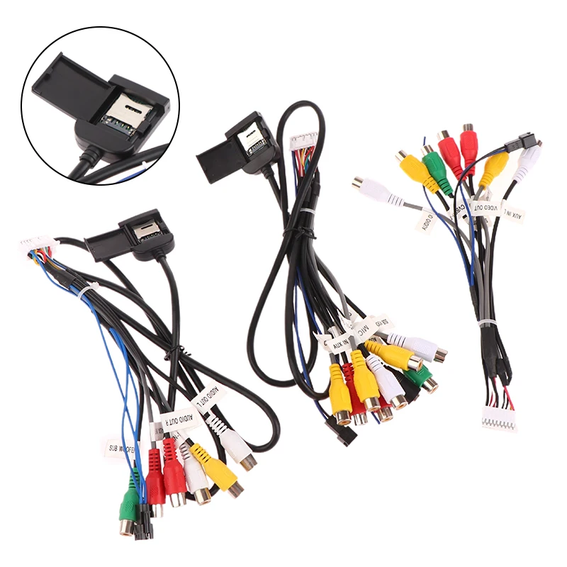 Car Stereo Radio Cable 20 Pin Plug RCA Output AUX Wire Harness Wiring Connector With Fan Header For ZHANGXUN Android Navigation