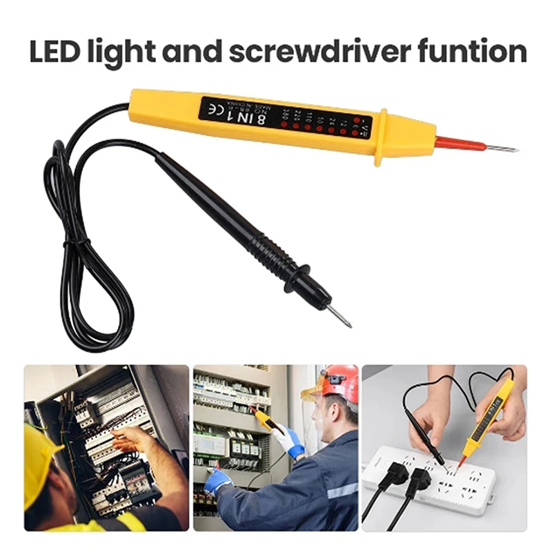

Household AC DC 6-500V Voltage Tester, 8-In-1 Electric Pen for Rapid Circuit Detection and Appliance Testing