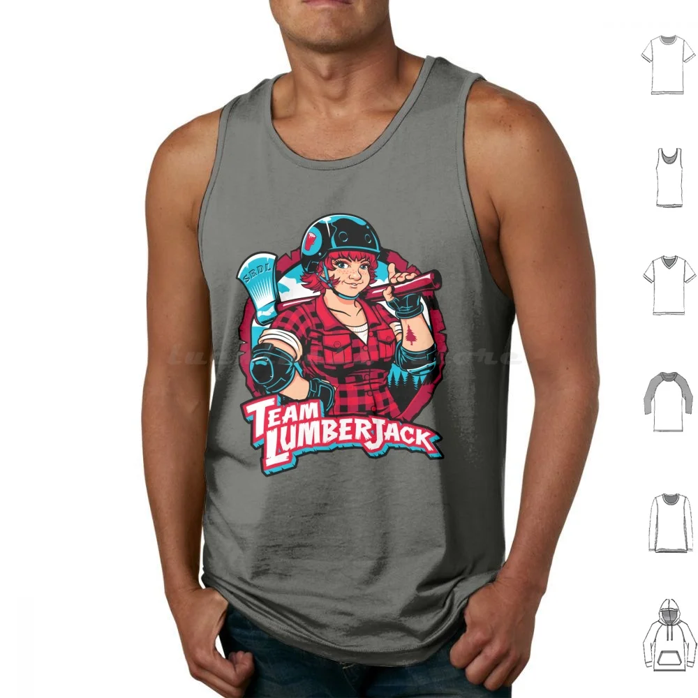 Srdl Team Lumberjack Tank Tops Print Cotton Roller Derby Roller Skating Roller Skate Derby Skating Skate