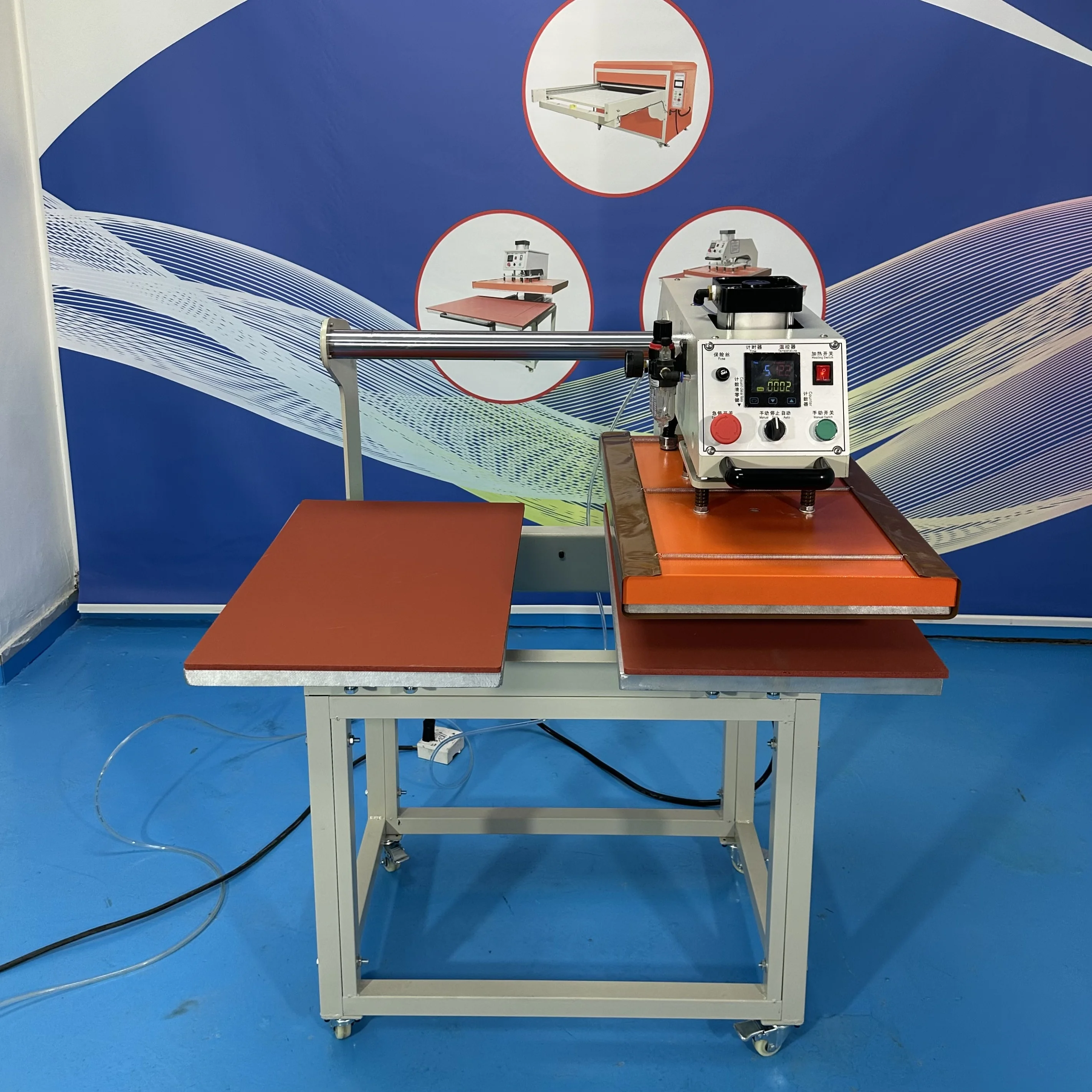 

CE Certificated Factory Best Price Durable Semi Automatic 40x60 Heat Press Machine Double Station Auto Open 16x24 With Table