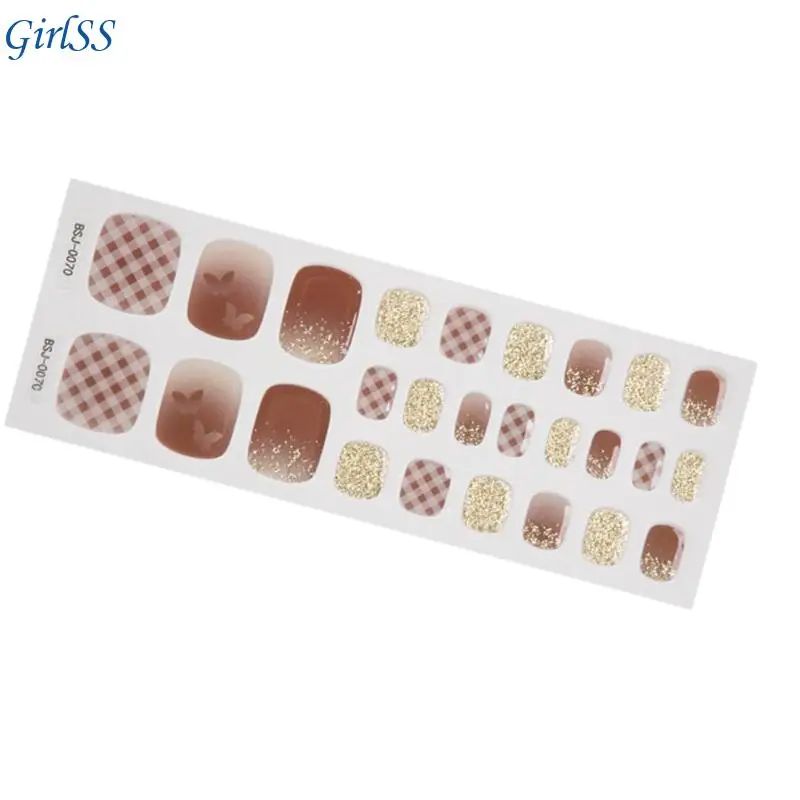 Sparkles Toenail Polish Strips Toenail Stickers Semi Cured Gel Toenail Strips T4MB