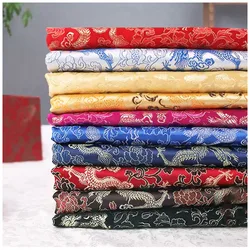 Brokatowy żakardowe tkaniny haft jedwabny wzór smoka kostium Cheongsam Kimono materiały do szycie sukienki torby DIY pudełko na prezent krawat