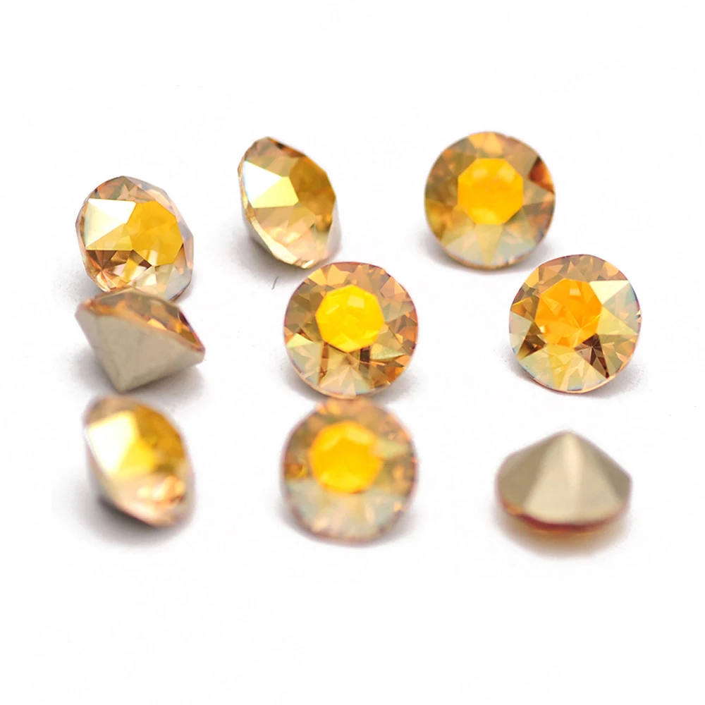 10PCS Super Bunte 5A Xirius Strass DIY Schmuck Machen Glas Perlen Pointback Runde Kleber Auf Nail art Zubehör Kristalle – Detail 20