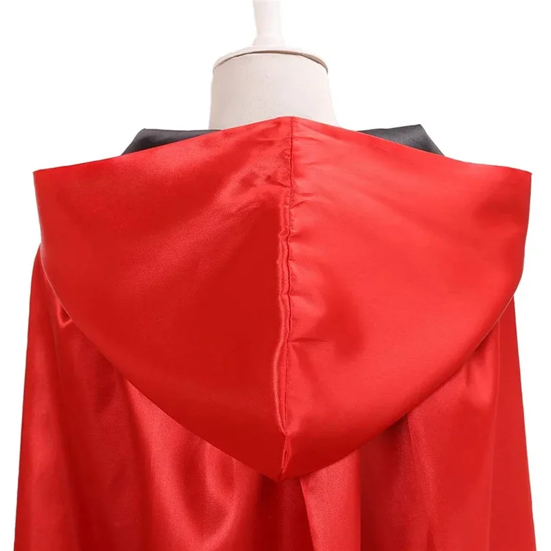 

CyUnisex для взрослых и детей с капюшоном, готический дьявол, пират, вампиры, плащ смерти, длинная накидка, модные костюмы ведьмы на Рождество, Хэллоуин