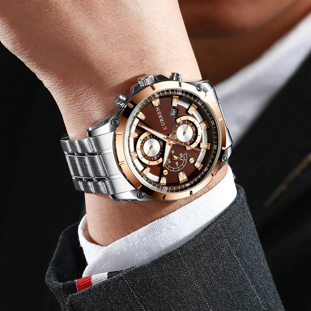 

Watches Men's Luxury Top Brand CURREN Quartz Wristwatch Fashion Sport and Causal Business Watch Male Clock Reloj Hombres