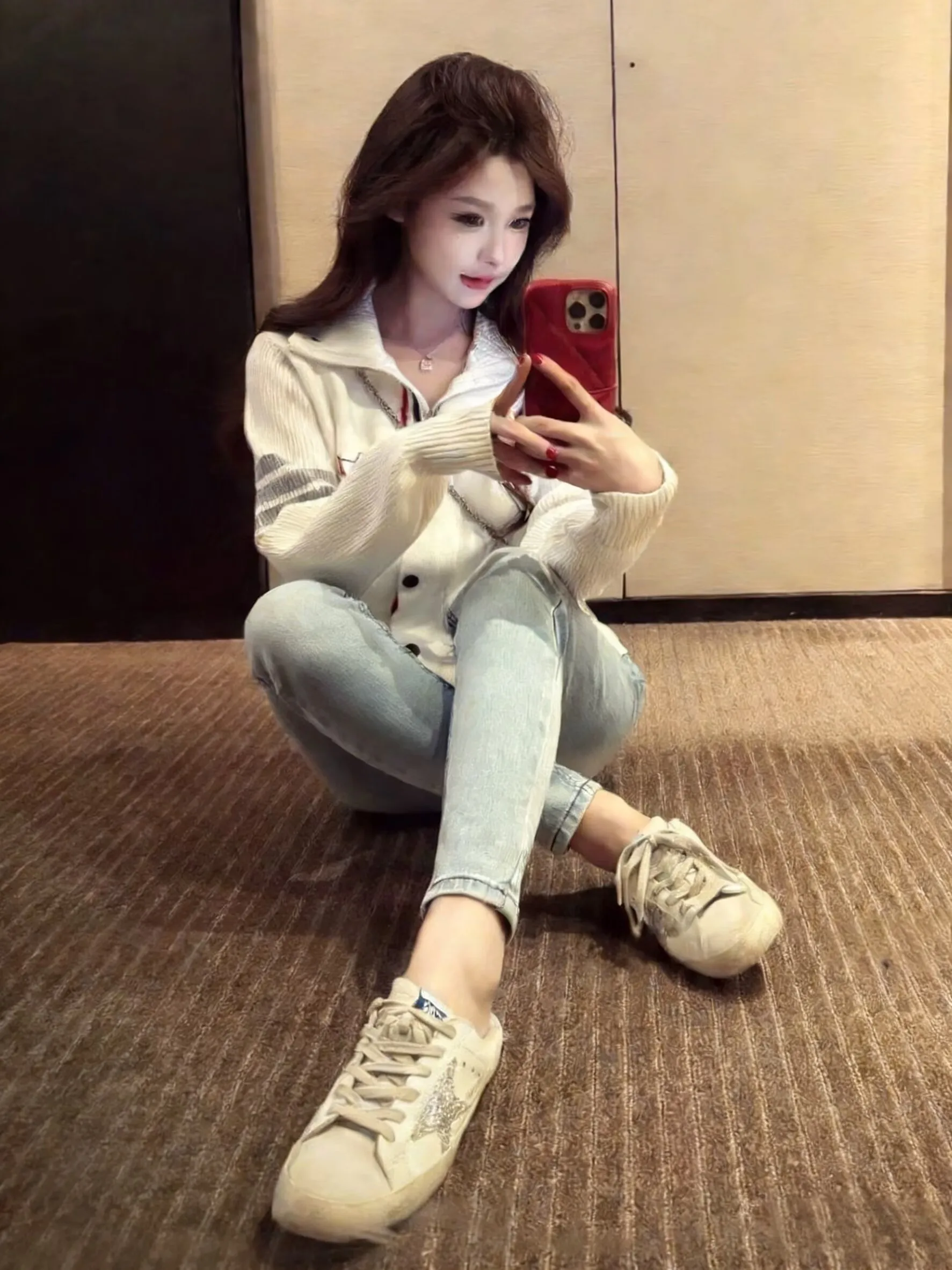 

High Waist Embroidered Skinny Jeans Women's Denim Pants Cotton Stretch Blue Jeans High Waist Nine Points Butt Lifting