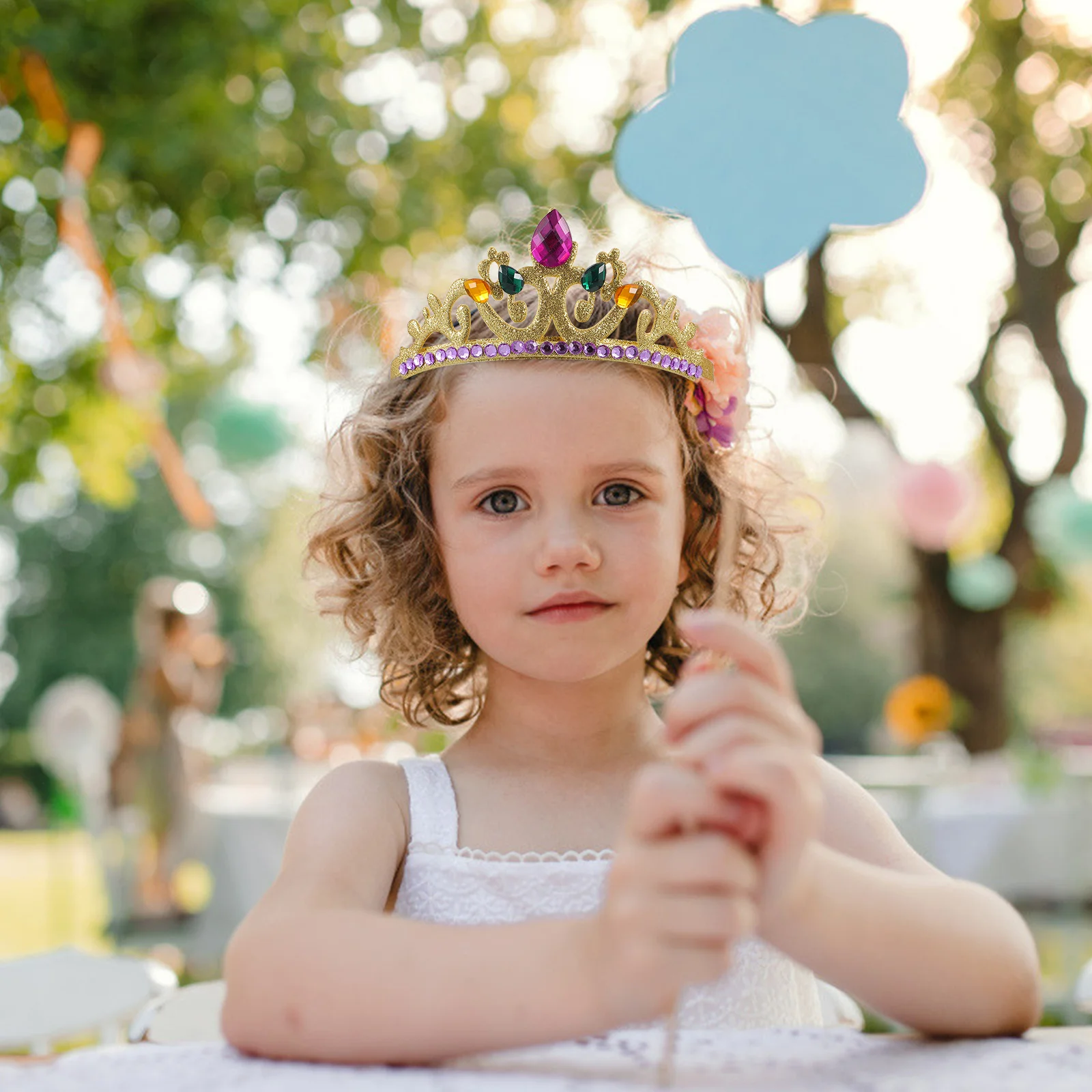 

Party Headband Rhinestone Hairband Princess Crown Exquisite Girls Headdress Creative Design Stand Out Birthday Gathering Photo
