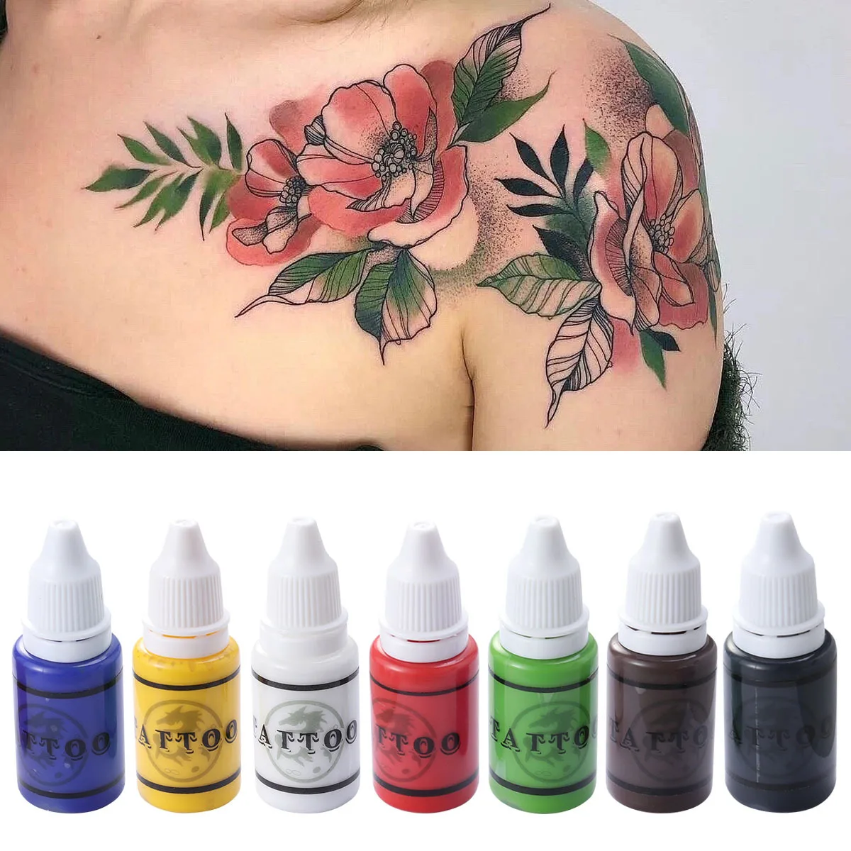 

7Pcs Pigment Kit 15ml Natural Eyebrow Lips Microblading Ink High Density Pigments Easy Color Lasting Effect