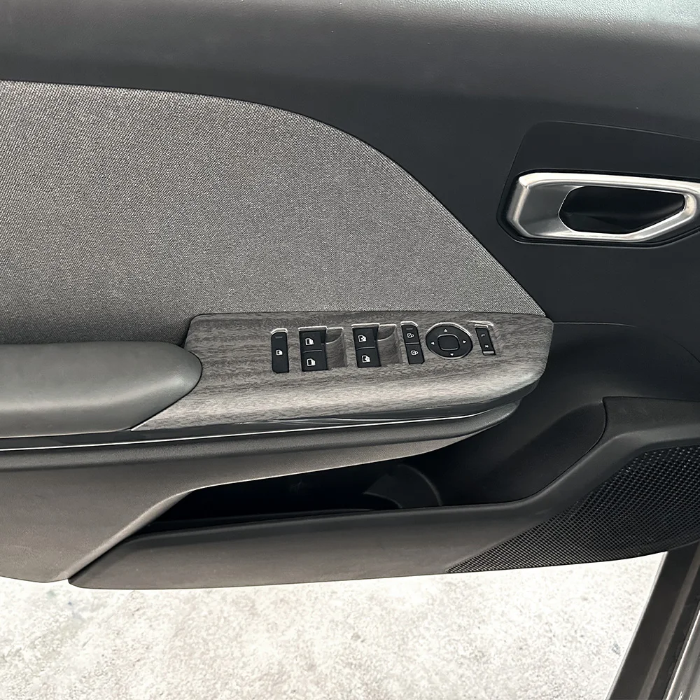 

Wood Grain Car Window Glass Switch Button Panel Door Handle Armrest Trim Cover For Kia K4 2024 2025 2026 LHD