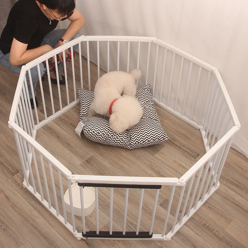 

Dog Fence Pet Fence Octagonal Fence Dog Cage Indoor Small Dog Kennel Fold DIY Dog Gate Dog Cages Kennels Free Combination