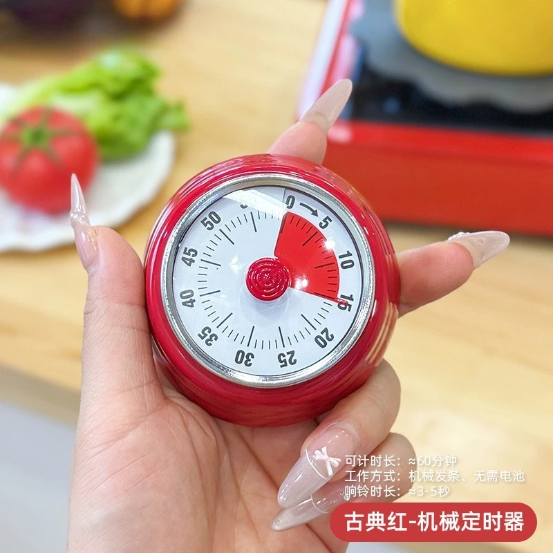 Mechanical Kitchen Timer Stainless Steel Magnetic Countdown Reminder for Baking Cooking Student Time Management