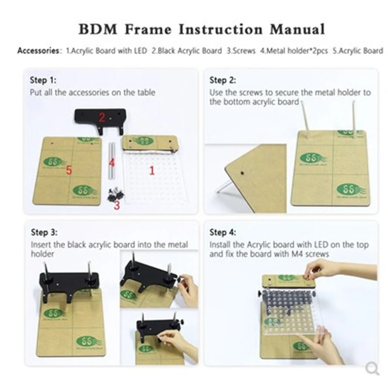 Multi functional LED BDM Frame ECU read-write table with 4-probe pen supporting 22pcs BDM adapter