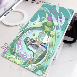 Large Genshin Impact Baizhu Mouse Pad Office Mousepad Gamer Speed Mouse Mat Gaming Accessories Keyboard Pads Desk Mat 80x30cm