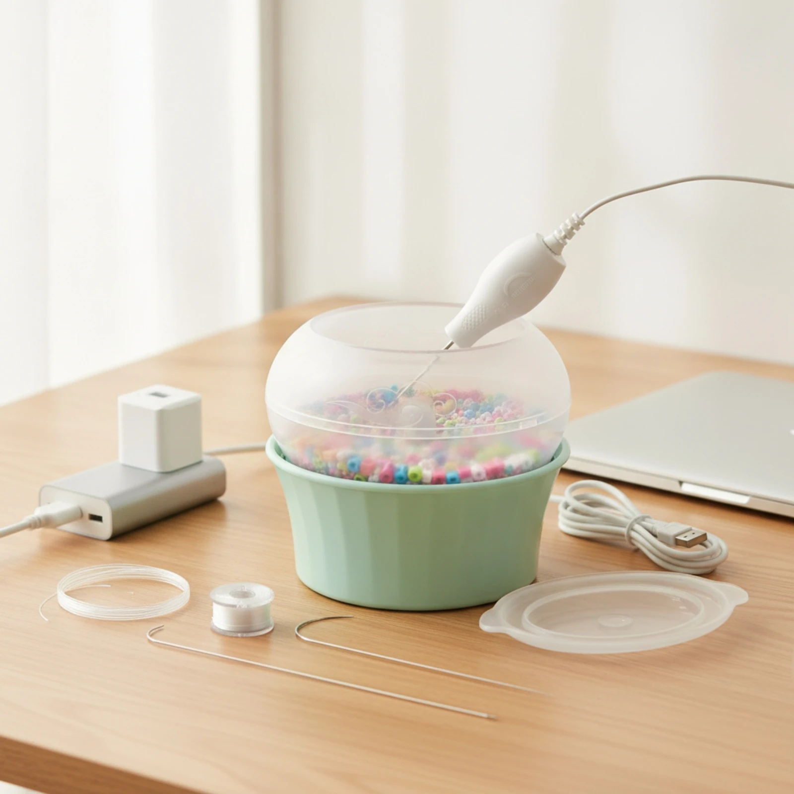 電動ビーズストリンガー-usb給電式ビーズストリングラー、ビーズマシン付き、速度調整可能なツール