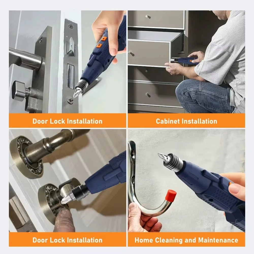 

Со светодиодной подсветкой, USB перезаряжаемый набор инструментов для домашнего ремонта, набор беспроводных электрических отверток, 4,2 В, умные электрические отвертки