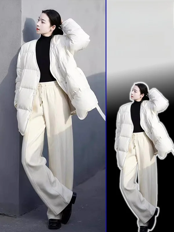 

plus Size mat White Thi Warm Cotton Jaet Women's Winter Faion Loose Bread Sle Trendy Commute Sle Cotton Coat