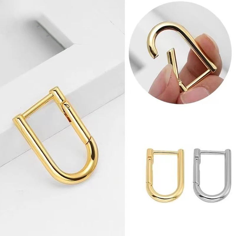 

4pcs/Lot Metal Split Spring Clasp Keychain Openable Carabiner Bag Chain Clips Hook D Ring Buckles Making Connector Accessories