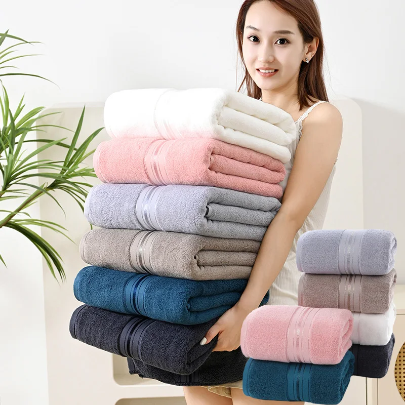 90*180cm Cotton Absorbent Bath Towel Super Soft Quick-drying Oversized Thick Cotton Strong Absorbent No-Drop Home Towel  Adults