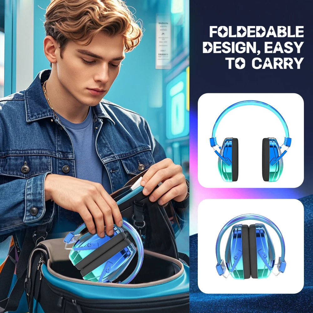 Pelindung pendengaran kedap suara untuk anak dewasa, Headphone pelindung telinga dengan peredam bising, Pelindung pendengaran untuk hadiah dan perlindungan keamanan