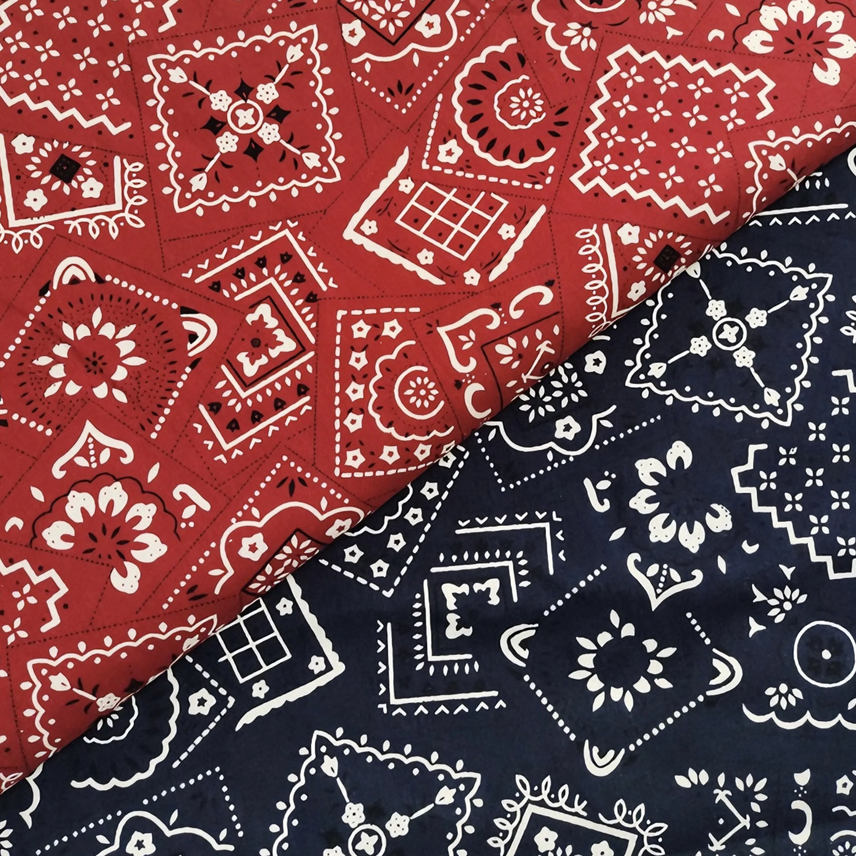 

Red Navy Retro Paisley Square 100% Cotton Fabric Soft Breathable Multi-Functional Head Wrap Neck Scarf for Men Women Hip Hop