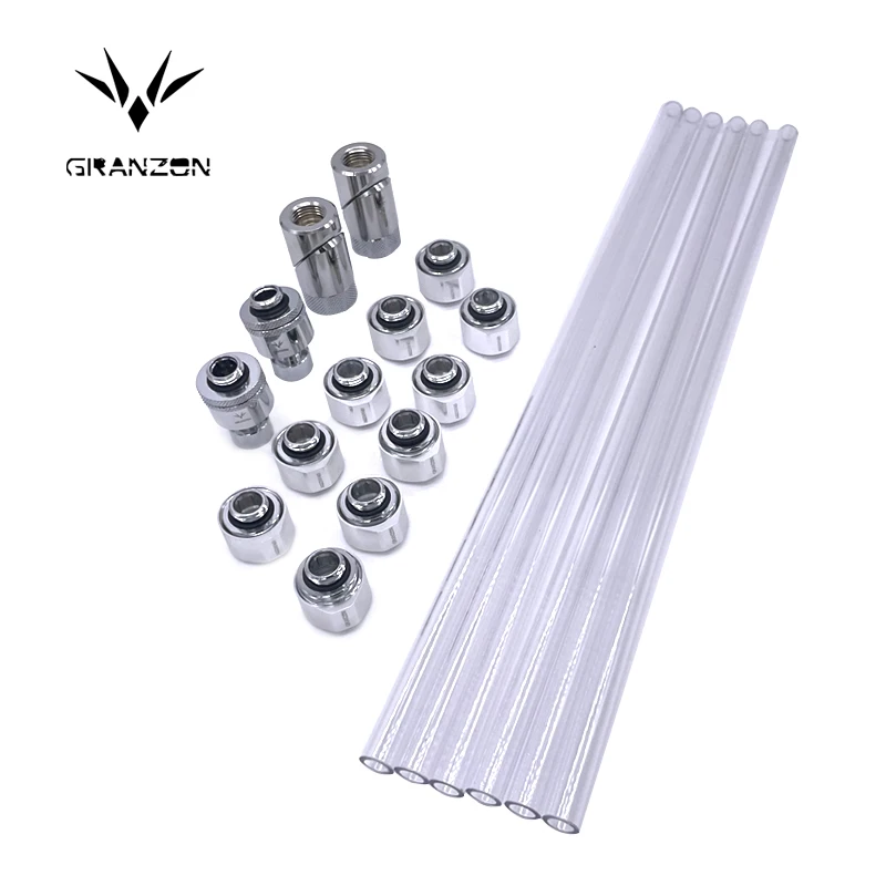 

Granzon Fitting Kit / Combo for OD14mm PETG Hard / Frosted Tube / with Rotary Fittings Water Cooling Hand Compression Connector