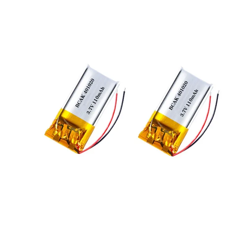 8PCS 401020 3.7V 110mAh 1C Discharge Polymer Lithium Battery for Bluetooth Headsets Recording Pens Small Toys Bluetooth Speakers